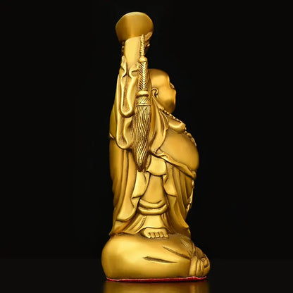 Pure Copper Ruyi Big Belly Maitreya Laughing Buddha Ornament Copper Ingot Maitreya Buddha Living Room Decoration Opening Gift