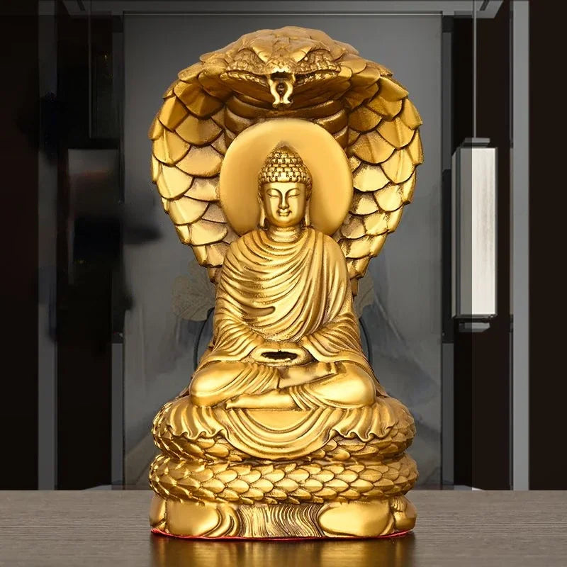 Pure Copper Shakyamuni Home Buddha Feng Shui Hall Crafts Buddha  Statue Home Living Bedroom Ornaments