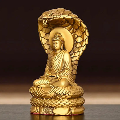 Pure Copper Shakyamuni Home Buddha Feng Shui Hall Crafts Buddha Statue Home Living Bedroom Ornaments