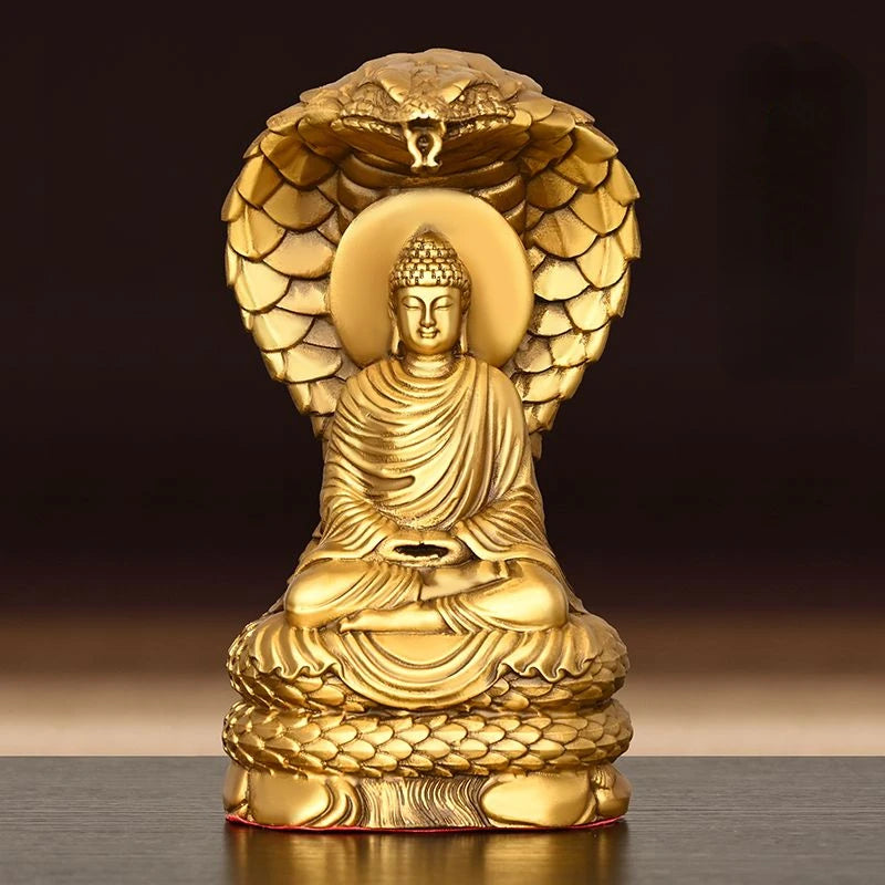 Pure Copper Shakyamuni Home Buddha Feng Shui Hall Crafts Buddha Statue Home Living Bedroom Ornaments