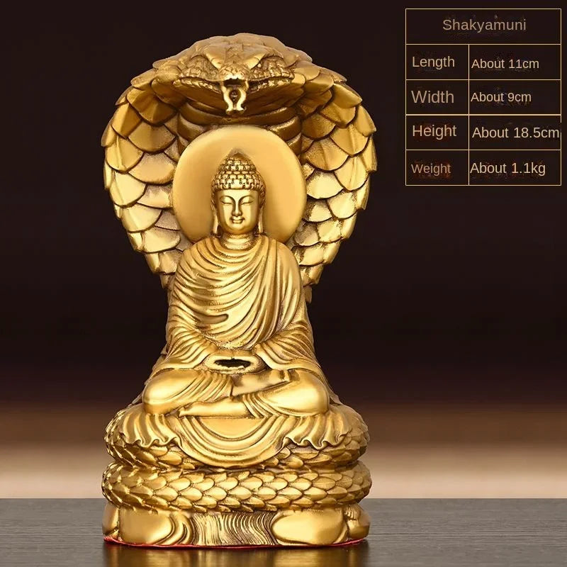Pure Copper Shakyamuni Home Buddha Feng Shui Hall Crafts Buddha  Statue Home Living Bedroom Ornaments