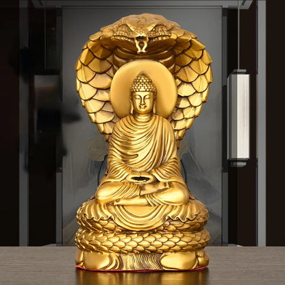 Pure Copper Shakyamuni Home Buddha Feng Shui Hall Crafts Buddha Statue Home Living Bedroom Ornaments