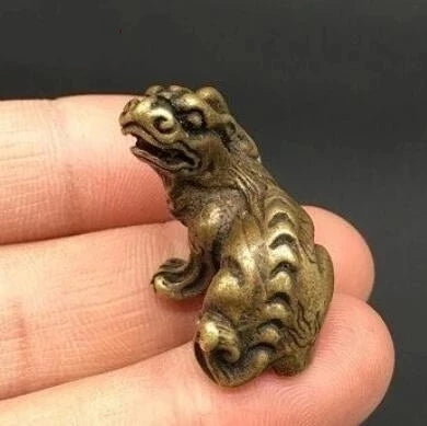 Pure Copper Solid Bronze Beast Fire Unicorn Tiger Home Decoration, Decoration Geomancy Gift Bronze Carvings Fortune Collection