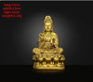 Pure Copper South Sea Goddess of Mercy Buddha Statue Ornaments Home Furnishings Sculptures