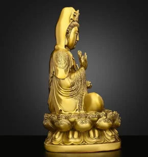 Pure Copper South Sea Goddess of Mercy Buddha Statue Ornaments Home Furnishings Sculptures