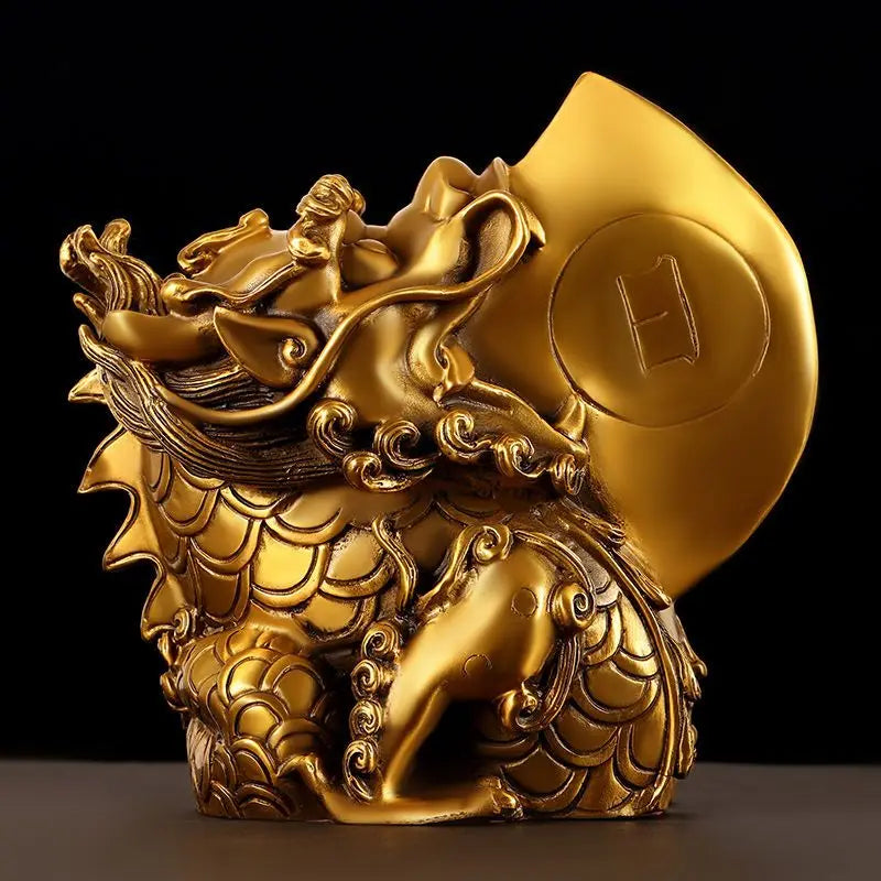Pure Copper Sun and Moon God Beast Fengshui Home Decoration Ornaments Home Table  Sculptures Decorations