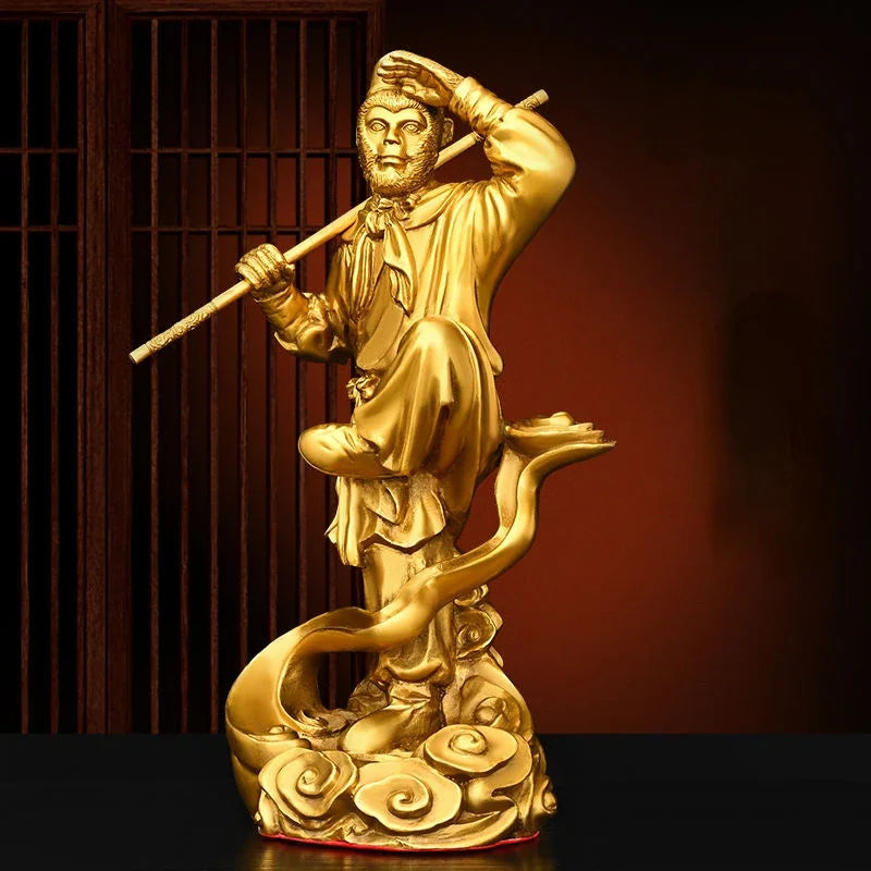 Pure Copper TV Character Sun Wukong Qi Tian Da Sheng Ornaments Attract Wealth Monkey King Fighting Buddha Crafts