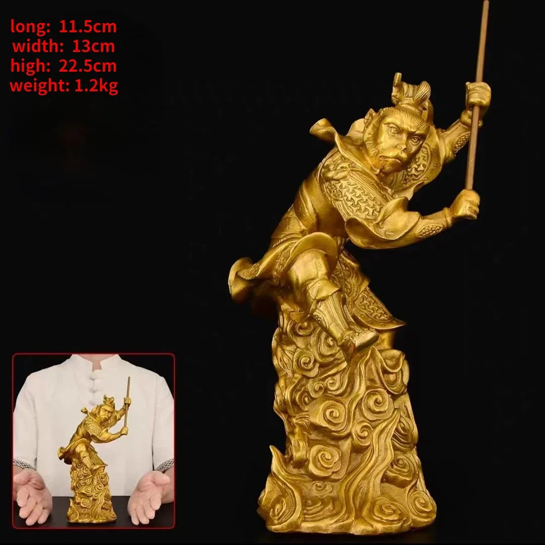 Pure Copper TV Character Sun Wukong Qi Tian Da Sheng Ornaments Attract Wealth Monkey King Fighting Buddha Crafts