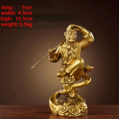 Pure Copper TV Character Sun Wukong Qi Tian Da Sheng Ornaments Attract Wealth Monkey King Fighting Buddha Crafts
