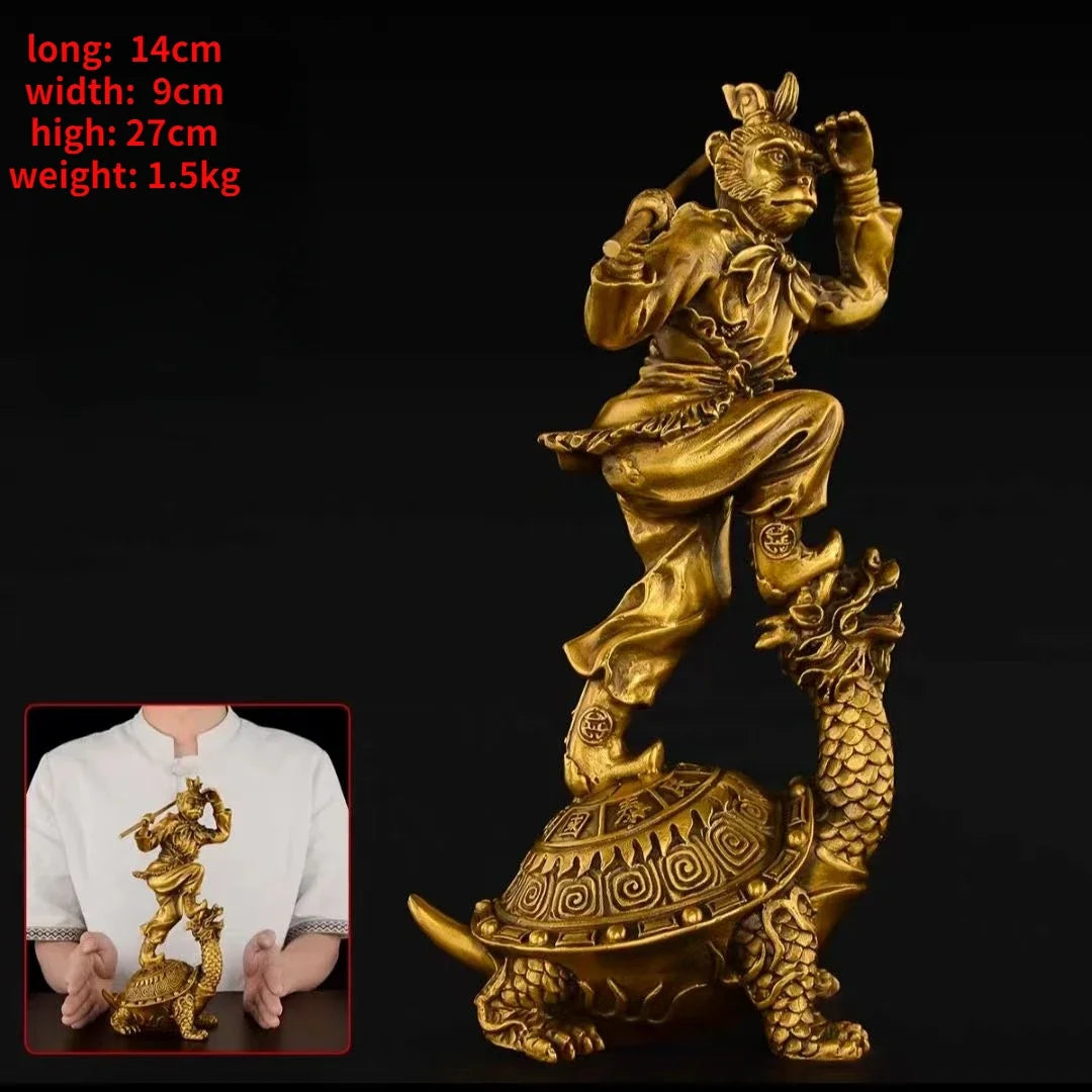 Pure Copper TV Character Sun Wukong Qi Tian Da Sheng Ornaments Attract Wealth Monkey King Fighting Buddha Crafts