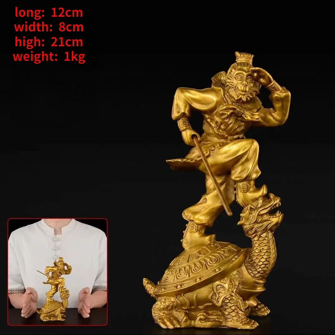 Pure Copper TV Character Sun Wukong Qi Tian Da Sheng Ornaments Attract Wealth Monkey King Fighting Buddha Crafts