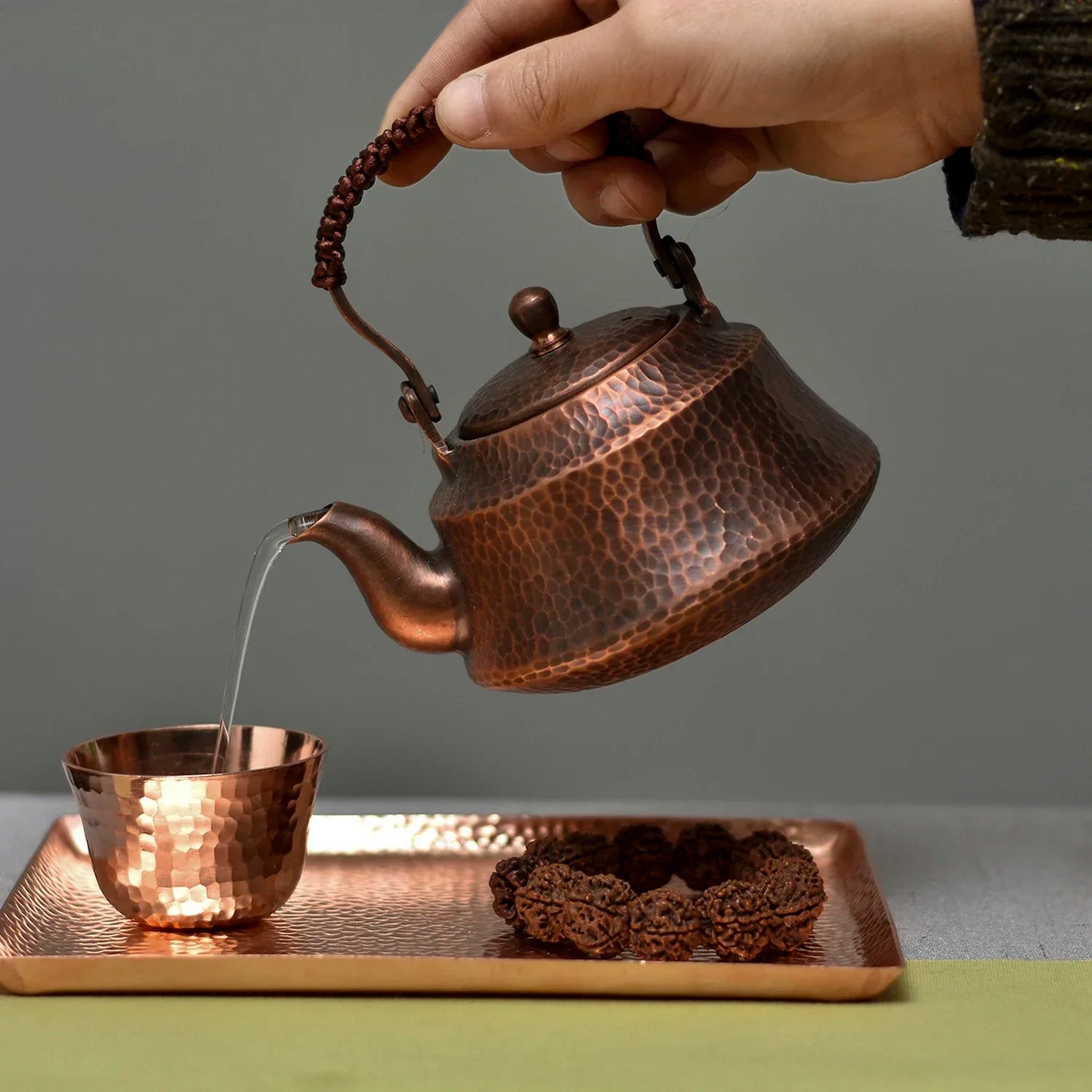 Pure Copper Tea Kettle Handmade Teapot Retro Pot for Kung Fu Tea Teaware 400ML