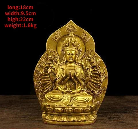 Pure Copper Thousand Hands Pendant Guanyin Buddha Statue Guaryin God Buddha Offering Home Decor