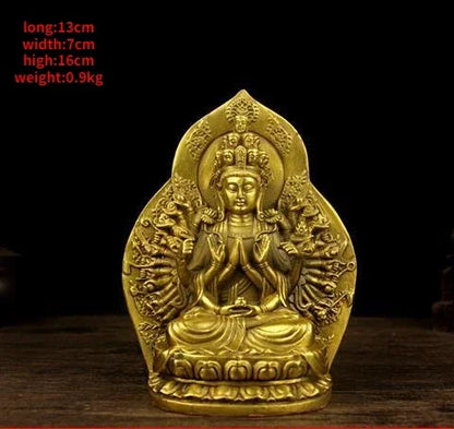 Pure Copper Thousand Hands Pendant Guanyin Buddha Statue Guaryin God Buddha Offering Home Decor
