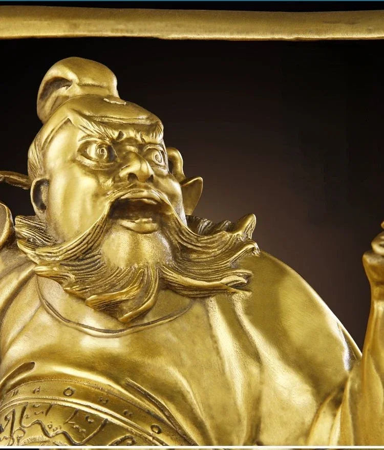 Pure Copper Tian Shi  Zhong Kui Statue Ornament Home Entrance Office Store Decorations Sculptures