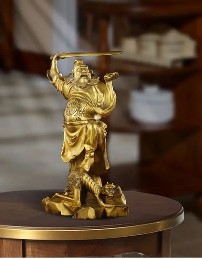 Pure Copper Tian Shi  Zhong Kui Statue Ornament Home Entrance Office Store Decorations Sculptures
