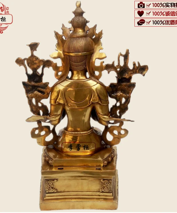 Pure Copper Tibetan Nepalese Temple Tantra Qiangba Buddha Maitreya Future Statue Decoration Contained Collection