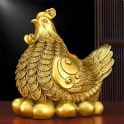 Pure Copper, Wealth, Gold, Egg Chicken, Zodiac Chicken, Three in One, Peach Blossom Living Room, Entrance Decoration