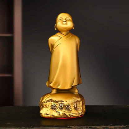 Pure Copper Zen Meaning Small Monk Tranquil Zhiyuan Monk Amitabha Buddha Small Buddha Statue Tea Pet Ornament