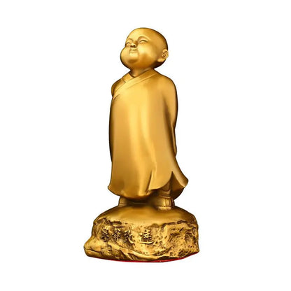 Pure Copper Zen Meaning Small Monk Tranquil Zhiyuan Monk Amitabha Buddha Small Buddha Statue Tea Pet Ornament