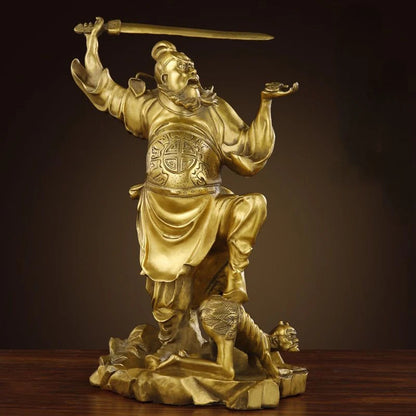 Pure Copper Zhong Kui Statue Tian Shi Ornament Home Entrance Office Store Decorations Sculptures