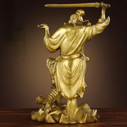 Pure Copper Zhong Kui Statue Tian Shi Ornament Home Entrance Office Store Decorations Sculptures