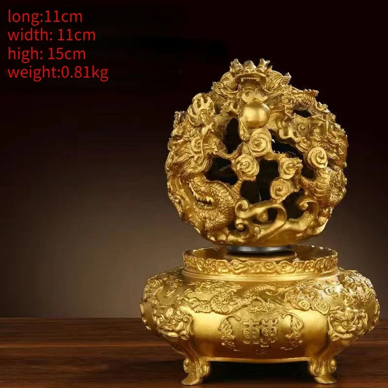 Pure Copper feng shui Ornaments Nine Dragons Play Beads Living Room Home Office Decor Business Gifts Crafts