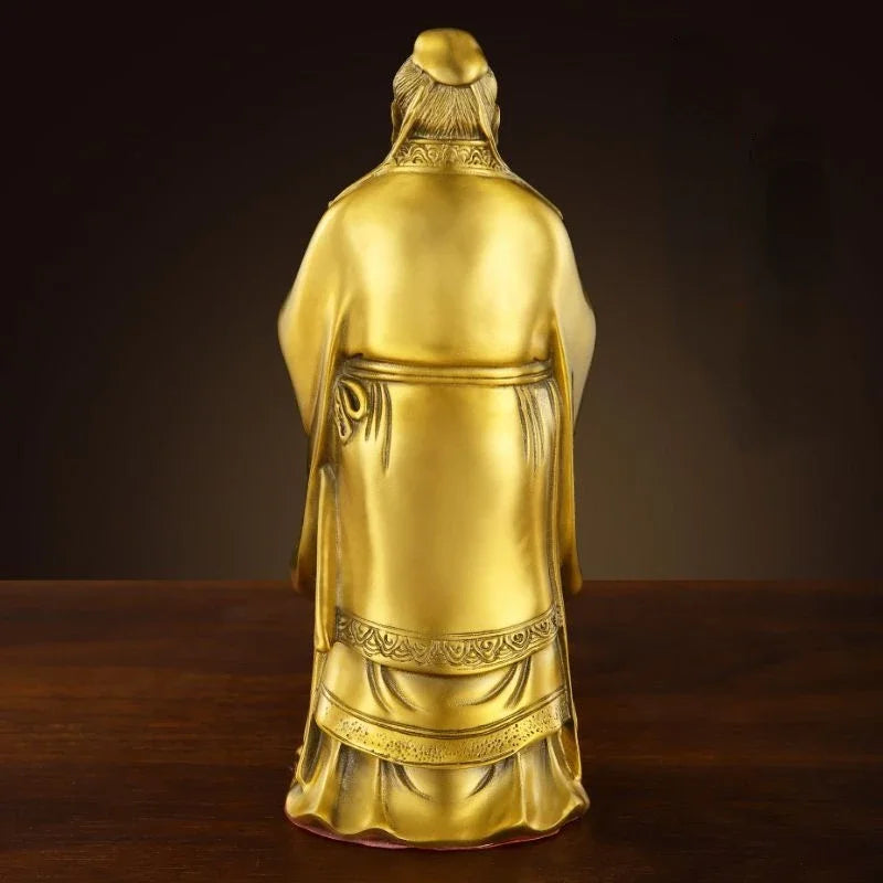 Pure Copper people Confucius Statue Ornaments Study Crafts Furniture Decoration Ornaments