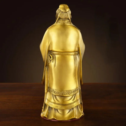 Pure Copper people Confucius Statue Ornaments Study Crafts Furniture Decoration Ornaments