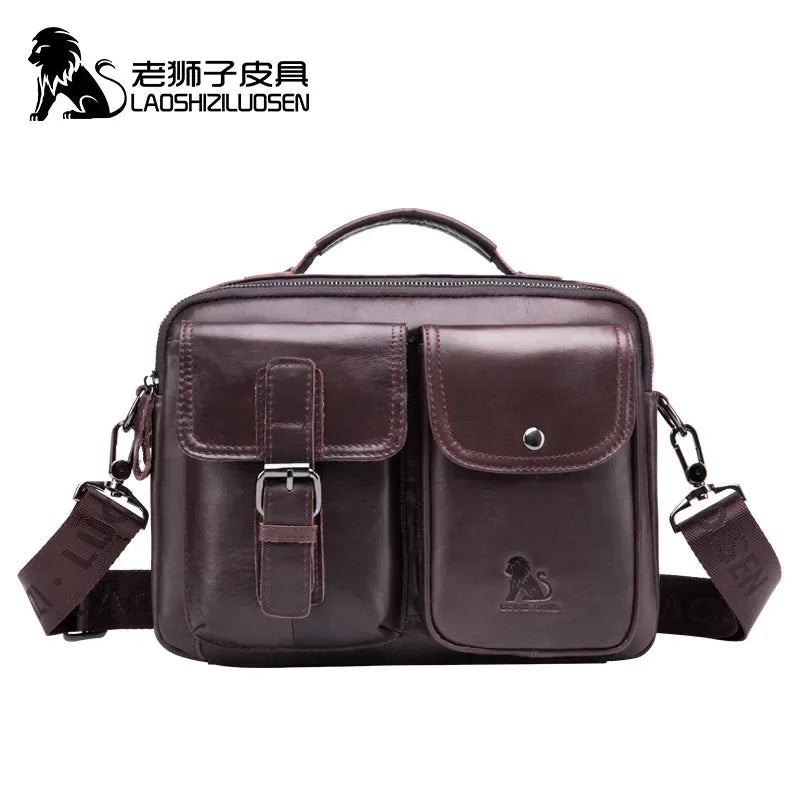 Pure Genuine Leather Men's Shoulder Bag Luxury Handbags Business Cowhide Male Crossbody Vintage Man Messenger Bags