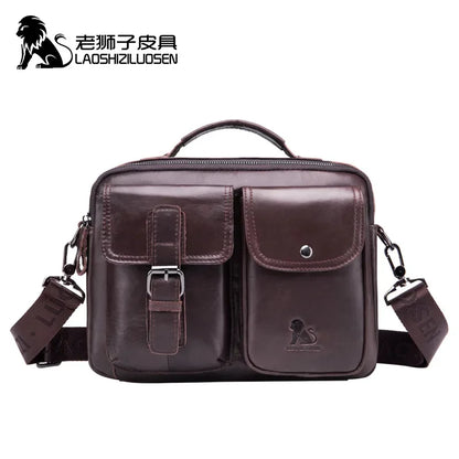 Pure Genuine Leather Men's Shoulder Bag Luxury Handbags Business Cowhide Male Crossbody Vintage Man Messenger Bags