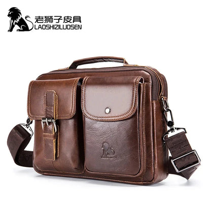 Pure Genuine Leather Men's Shoulder Bag Luxury Handbags Business Cowhide Male Crossbody Vintage Man Messenger Bags
