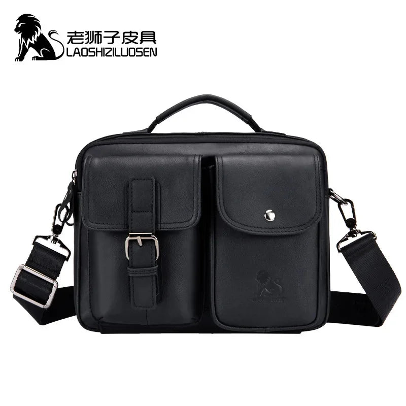 Pure Genuine Leather Men's Shoulder Bag Luxury Handbags Business Cowhide Male Crossbody Vintage Man Messenger Bags