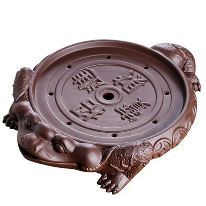 Pure Handmade Buffalo Pot Carrying, Kung Fu Tea Pot Holder, Mini Pot Mat, Purple Sand