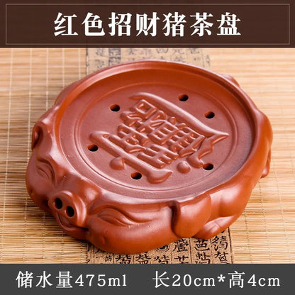 Pure Handmade Buffalo Pot Carrying, Kung Fu Tea Pot Holder, Mini Pot Mat, Purple Sand