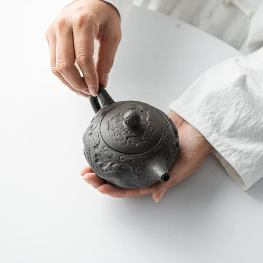 Pure Handmade Xishi Single TeaPot Yixing Purple Clay Tea Pot Fengming Purple Clay Pot Teeware Teware Puer Tea Set and Coffee Bar