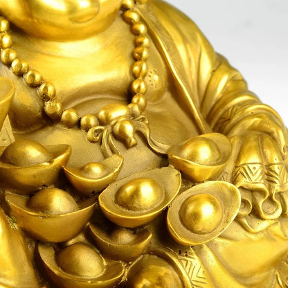 Pure brass Maitreya Buddha ornaments bonhomie laughing Buddha living room TV cabinet home crafts