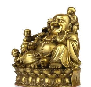 Pure copper Buddha statue Wuzi Dengke Maitreya Buddha Feng Shui Qiuzi Wang Ding Da belly laughing at Buddha tribute
