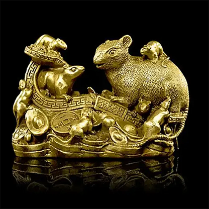 Pure copper Ruyi nine mouse ornaments Money, mouse, twelve zodiac signs, mouse, money, home, living room accessories