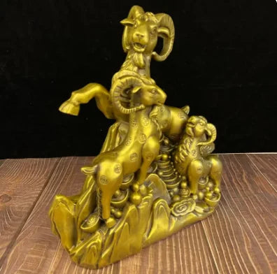 Pure copper Sanyang Kaitai sheep Ornaments