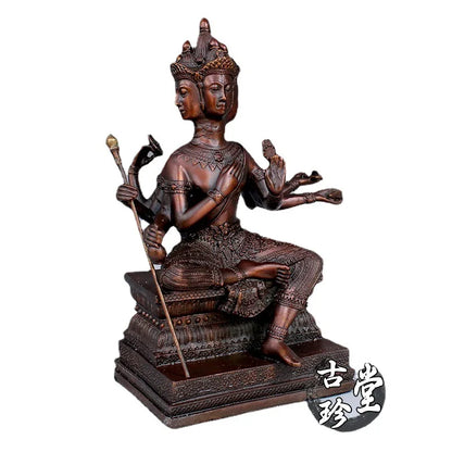 Pure copper Thailand four-faced Buddha ornaments, bronze statue of Buddha King, town house, ward off evil spirits, Buddhist hal