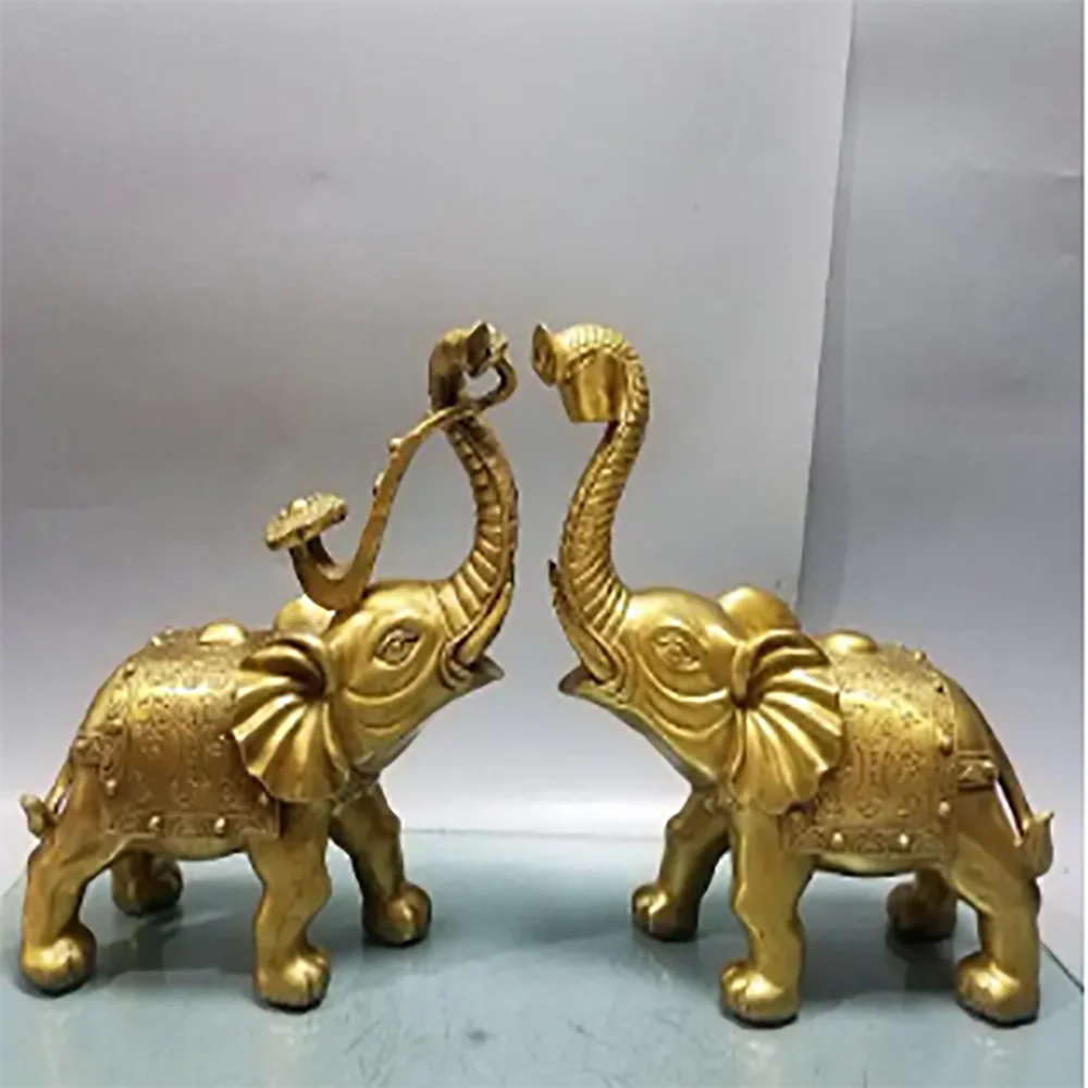 Pure copper Yuanbao Ruyi elephant ornament auspicious object marriage geomantic omen living room shop