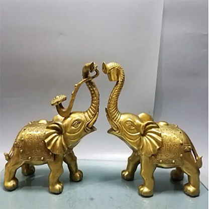 Pure copper Yuanbao Ruyi elephant ornament auspicious object marriage geomantic omen living room shop