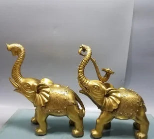 Pure copper Yuanbao Ruyi elephant ornament auspicious object marriage geomantic omen living room shop