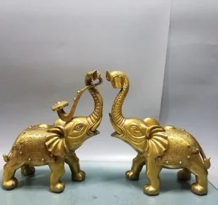 Pure copper Yuanbao Ruyi elephant ornament auspicious object marriage geomantic omen living room shop