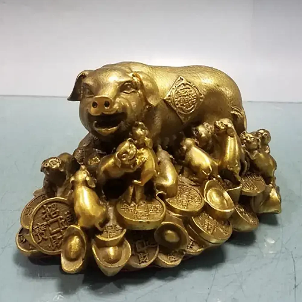Pure copper Zhaocai pig ornaments