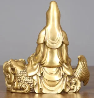 Pure copper and brass Guanyin Buddha statues, ornaments, home crafts
