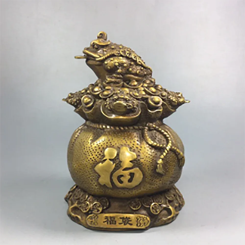 Pure copper blessing bag, Golden Toad handicraft decoration