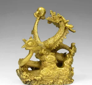 Pure copper dragon handicraft decoration Feng Shui Zhaocai home decoration five claw Golden Dragon