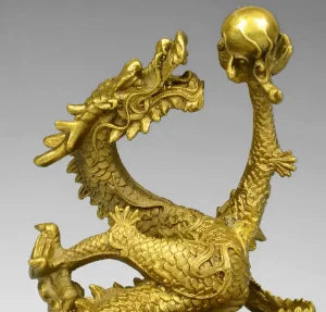 Pure copper dragon handicraft decoration Feng Shui Zhaocai home decoration five claw Golden Dragon
